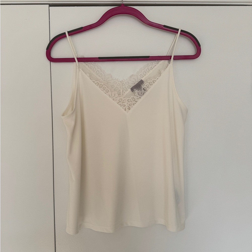 H&M Cream Lace Detail Camisole Size Small Flowy